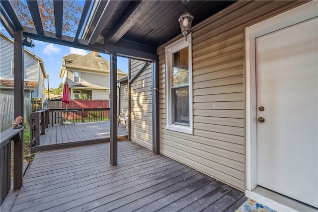 wooden deck with fence