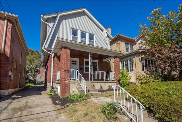 view of front of house featuring covered porch