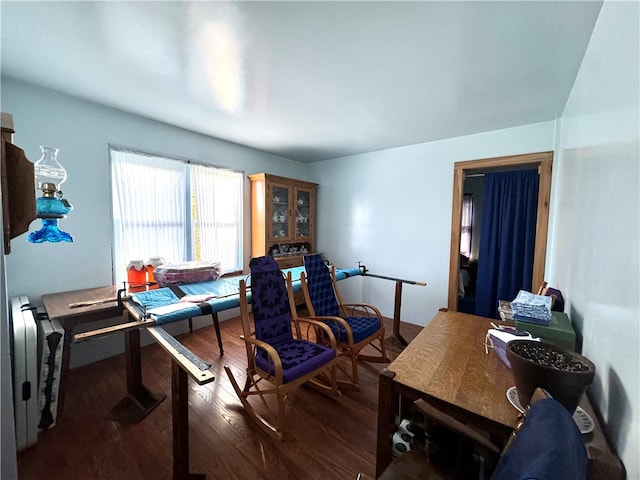 office area featuring dark hardwood / wood-style flooring