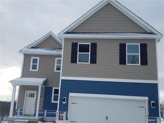 view of front of home featuring a garage