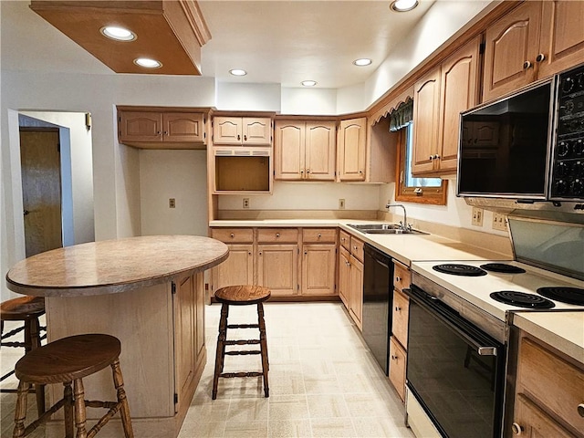 2656 Shelly Dr, White Twp Ind, PA 15701 - kitchen featuring a sink, recessed lighting, dishwasher, a breakfast bar, and electric stove