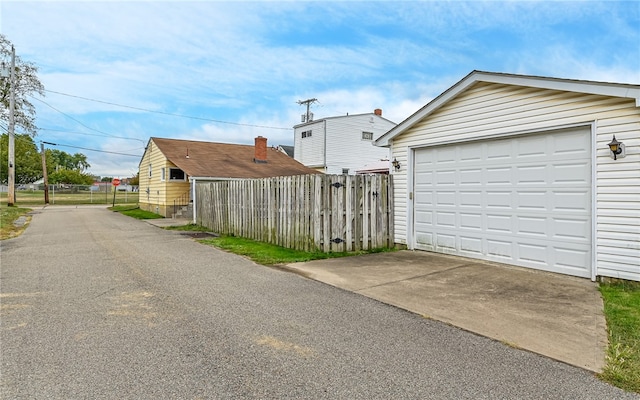 view of garage