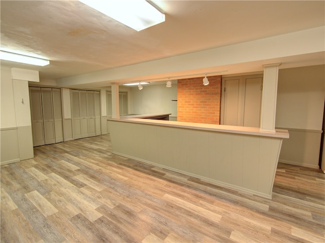 interior space featuring light wood-type flooring