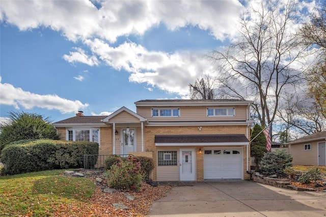 tri-level home with a garage