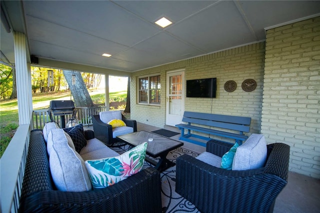 view of patio / terrace featuring an outdoor hangout area