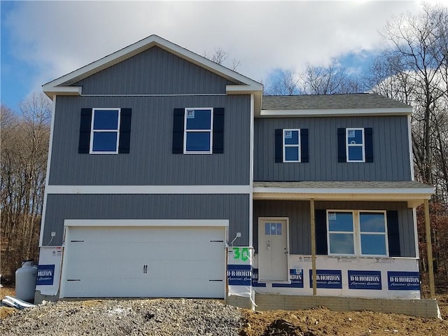 view of front of house with a garage