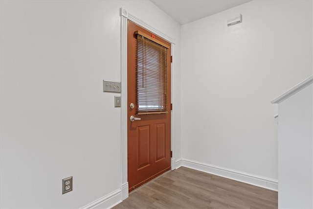 entryway featuring wood-type flooring