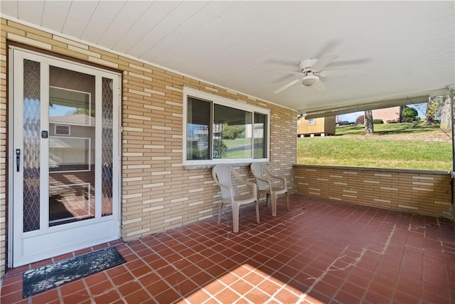 view of patio / terrace with ceiling fan