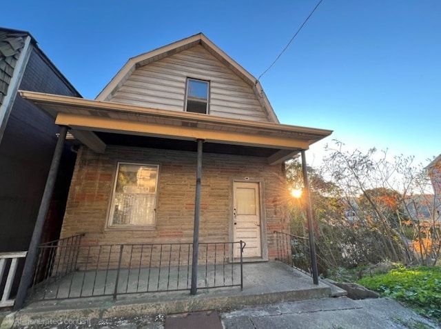 exterior space with covered porch