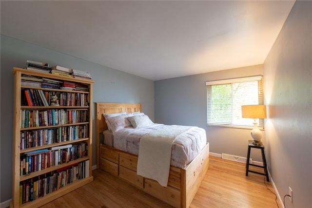 bedroom featuring light hardwood / wood-style flooring