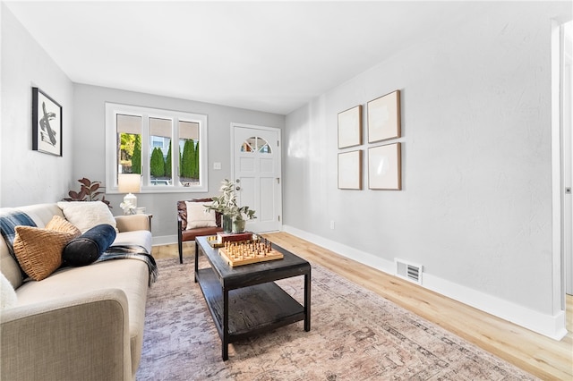 living room featuring hardwood / wood-style flooring