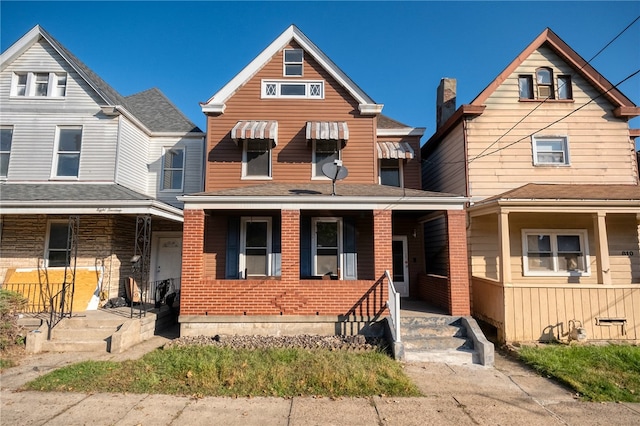 view of front of home featuring covered porch