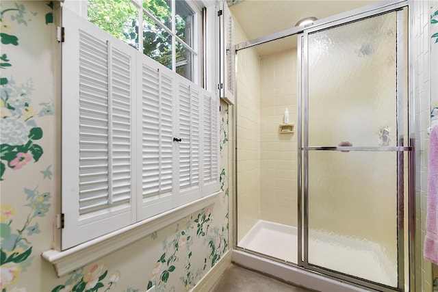 bathroom with walk in shower