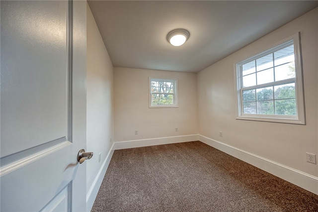 empty room featuring carpet flooring and plenty of natural light