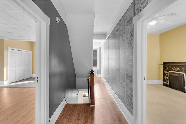 hall featuring light hardwood / wood-style flooring