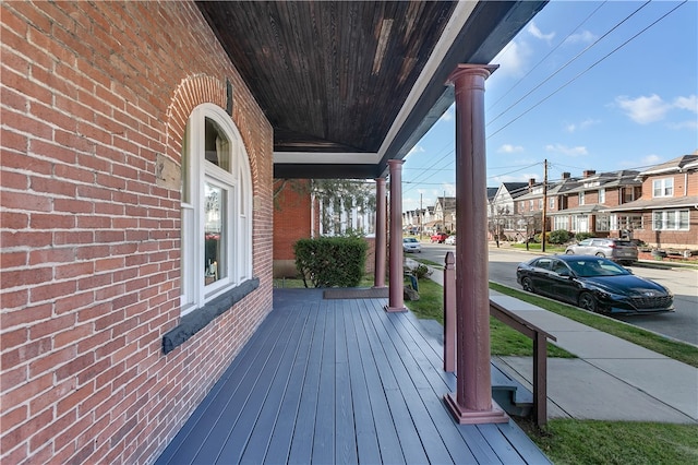 deck with a porch