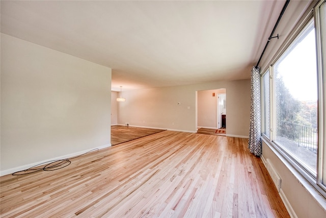 empty room featuring light wood-type flooring