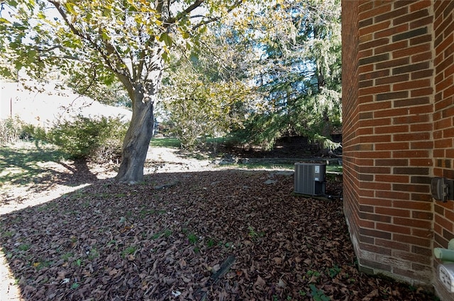 view of yard featuring central AC unit