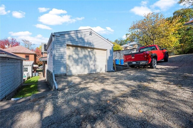 view of garage