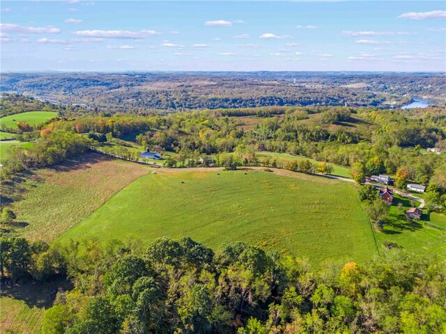 aerial view featuring a rural view