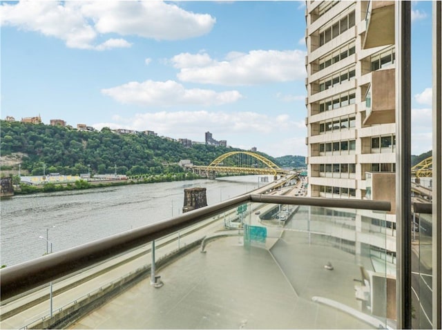 balcony with a water view