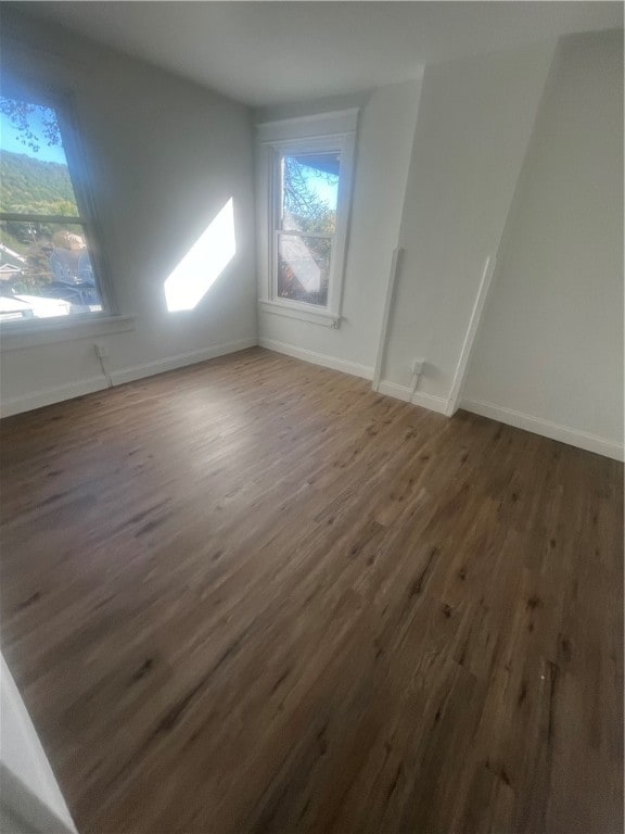 additional living space with dark hardwood / wood-style floors