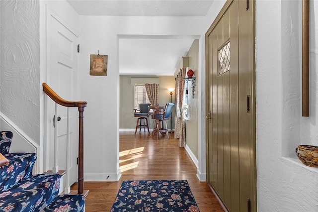 foyer featuring hardwood / wood-style floors