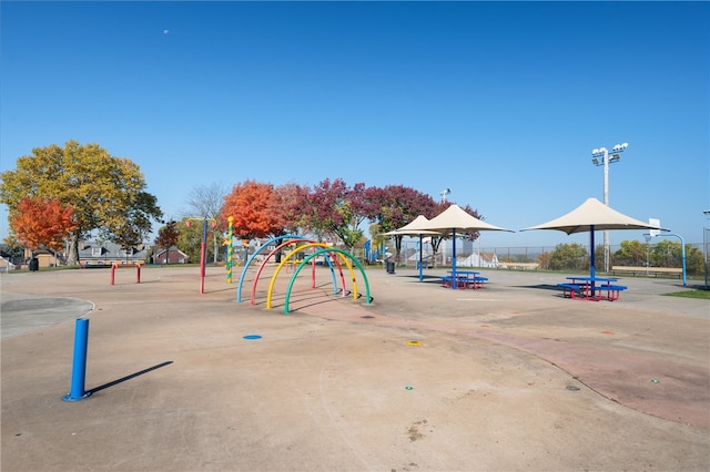 view of jungle gym with a gazebo