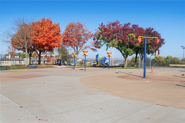 view of property's community with a playground