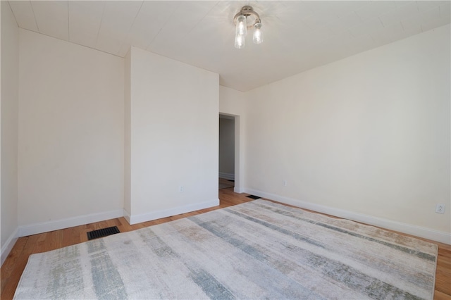 empty room featuring light wood-type flooring