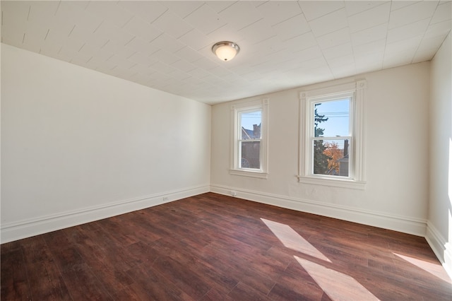 spare room featuring wood-type flooring