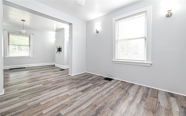 empty room featuring light hardwood / wood-style flooring