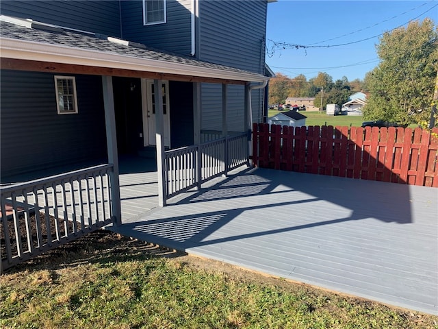 deck with a porch