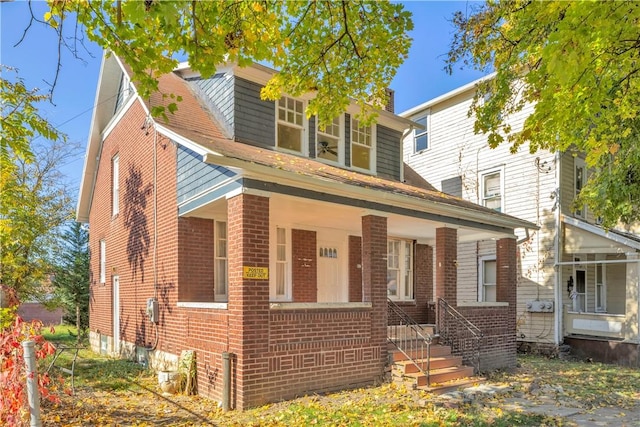 563 Coleman Ave, Greater Johnstown School District, PA 15902 - view of front of home featuring covered porch and brick siding
