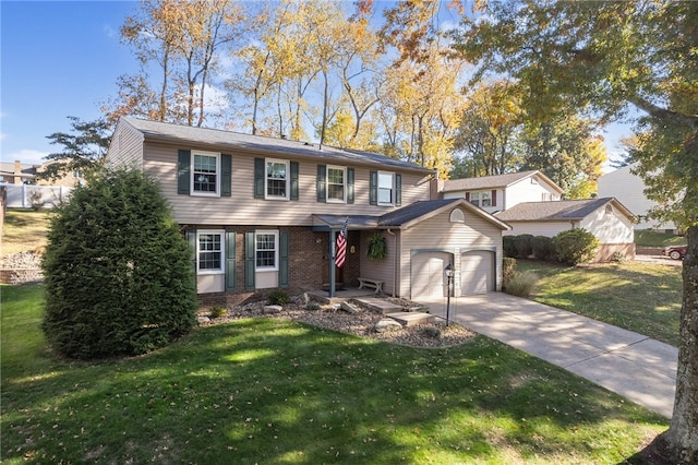 view of front of property with a front lawn