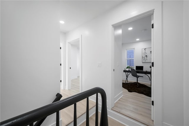 hallway featuring light hardwood / wood-style flooring