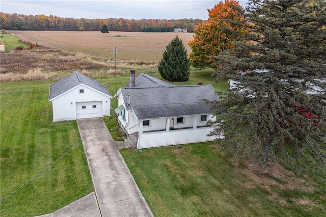 aerial view featuring a rural view