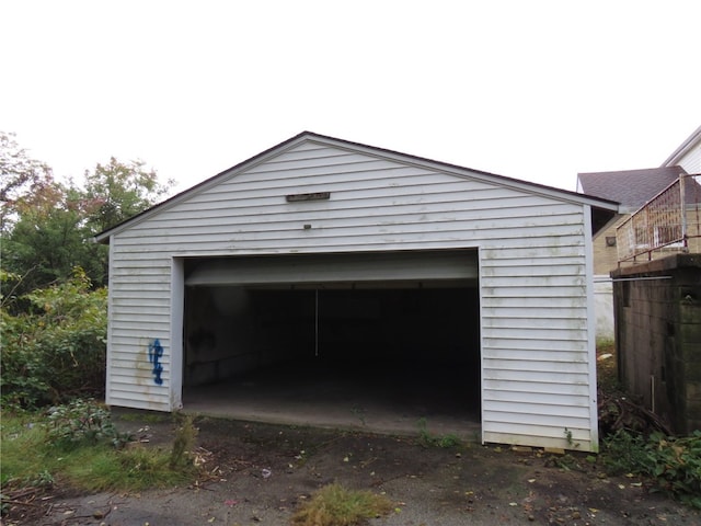 view of garage