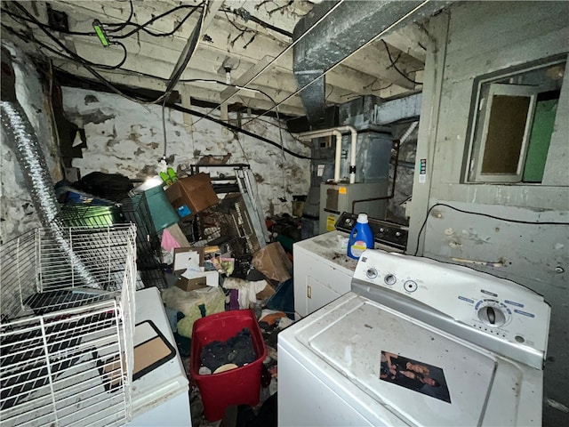 laundry area featuring heating unit