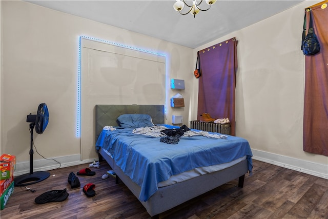 bedroom featuring dark wood-type flooring