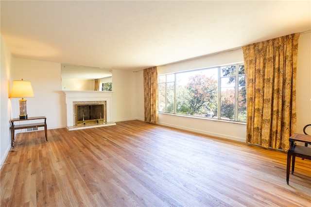 living room with light wood-type flooring