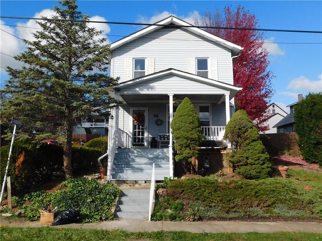 58 Mullen St, South Union Twp, PA 15401 - view of front facade featuring stairs and covered porch