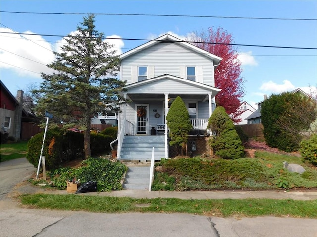 58 Mullen St, South Union Twp, PA 15401 - traditional-style home with covered porch and stairs