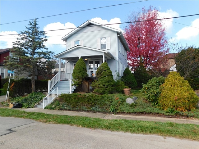 view of front facade featuring a porch