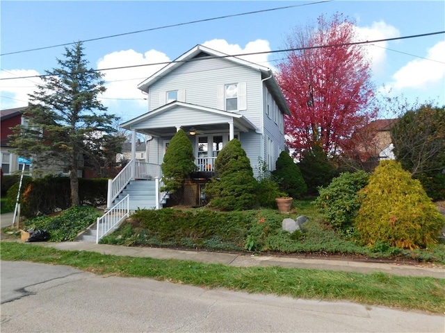 58 Mullen St, South Union Twp, PA 15401 - traditional home featuring stairway and a porch
