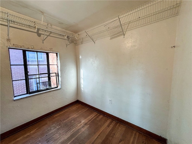 interior space with dark wood-type flooring