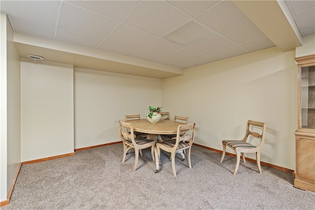 view of carpeted dining space