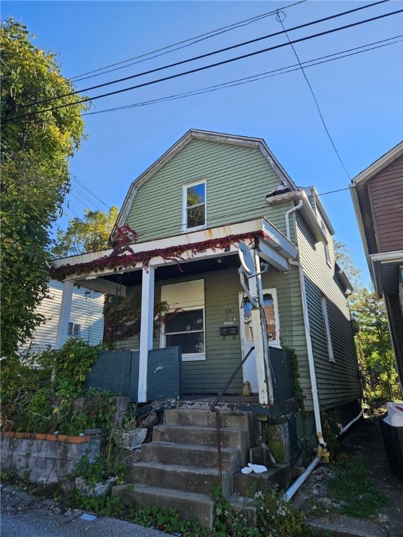 view of front of house with covered porch