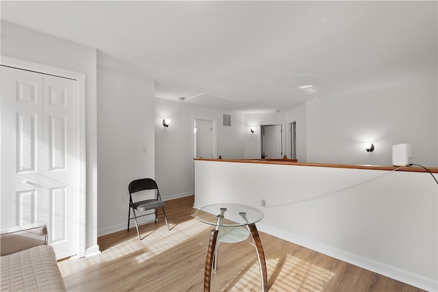 living area featuring light hardwood / wood-style flooring