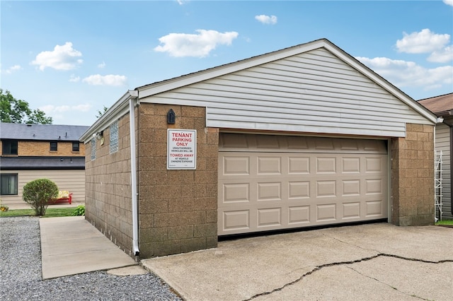 view of garage